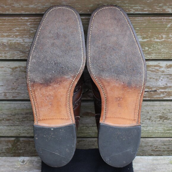 Vintage 70s Eaton's Exotic Oxhide Wingtips, Made in England, US Men's 10.5 E - Picture 11 of 12